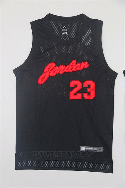 Camiseta Michael Jordan #23 Negro Rojo